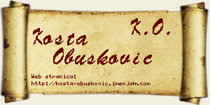 Kosta Obušković vizit kartica